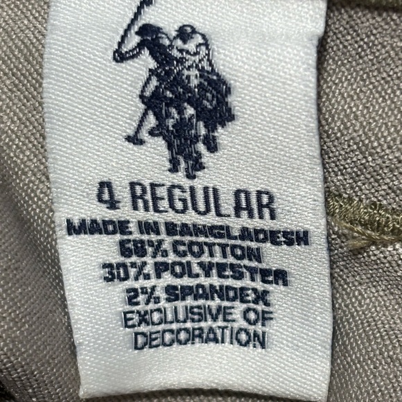 US Polo Green Cargo Pants with Black, Golden and Silver Stripes. Size 4. - Picture 3 of 8